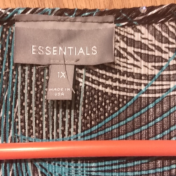 Essentials Size 1X Sparklee Mini Accordion Pleat Disco Wedding Party Top Blouse - Picture 5 of 12